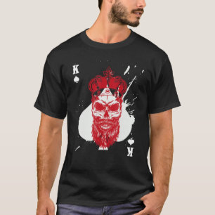 Camiseta Juego de cartas de póquer Skull King of Spades con