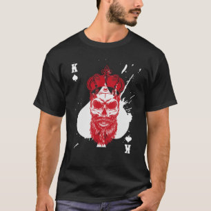 Camiseta Juego de cartas de póquer Skull King of Spades con