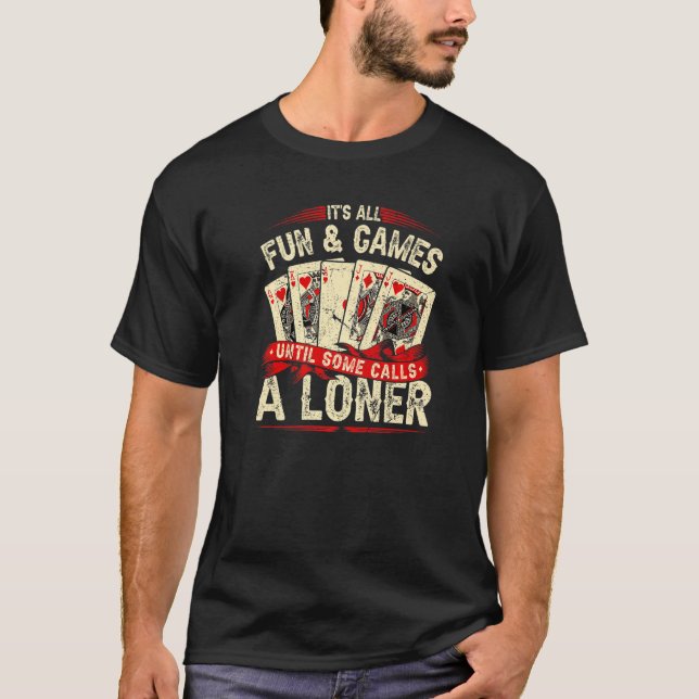 Camiseta Juego de cartas Euchre, llama a una euchre retro m (Anverso)
