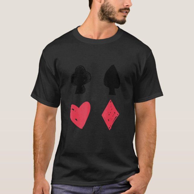 Camiseta Juego de cartas Spades Clubs Hearts Diamonds (Anverso)