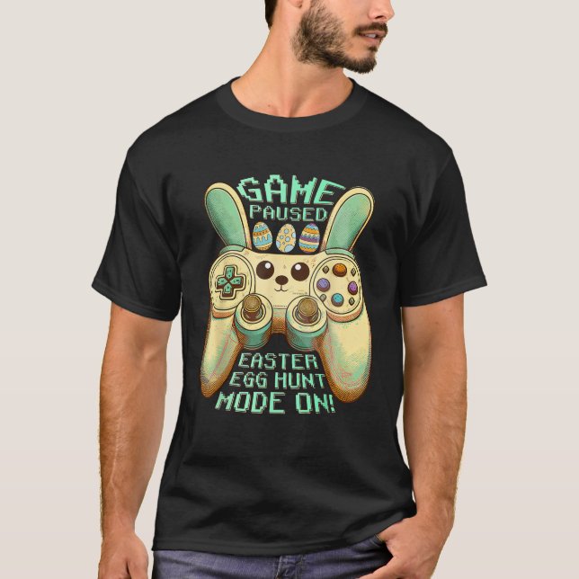Camiseta Juego de caza de huevos de Pascua Parado Modo de c (Anverso)