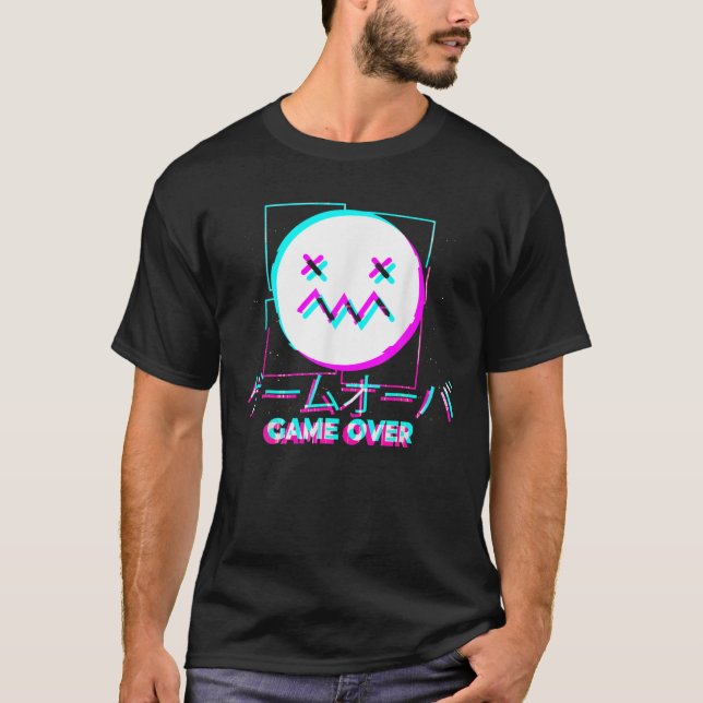 Camiseta Juego de Chica japonés Glitch Sad Anime sobre el a (Anverso)