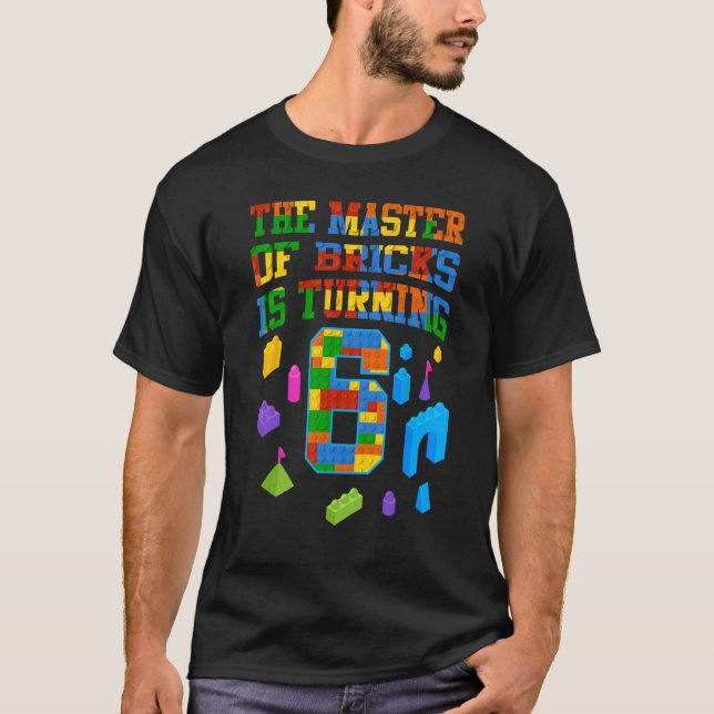 Camiseta Juego de construcción en bloque Maestro de ladrill (Anverso)