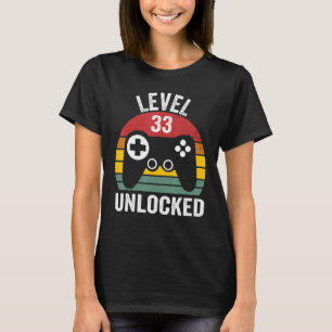 Camiseta Juego de cumpleaños número 33 desbloqueado