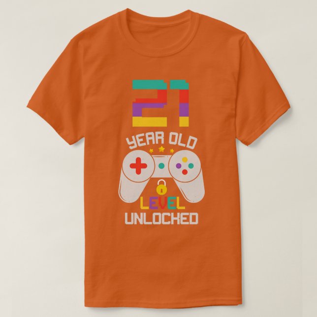 Camiseta Juego de cumpleaños sin bloquear de 21 años de eda (Diseño del anverso)