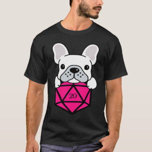 Camiseta Juego de dados de poliédricos rosados D20 cúrcuito