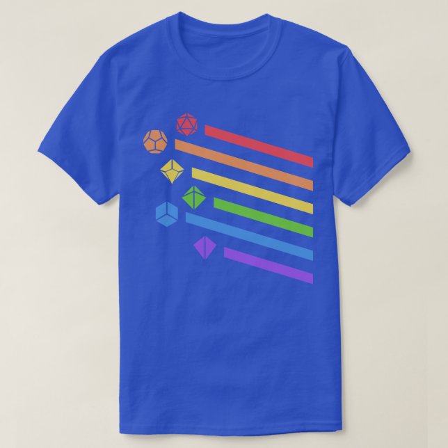 Camiseta Juego de dados poliédricos Rainbow 2 (Diseño del anverso)