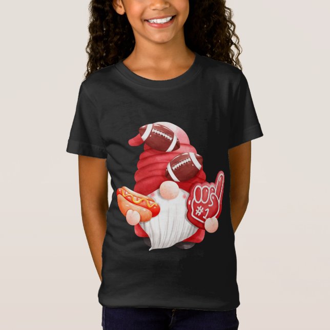 Camiseta Juego de día de fútbol Gnome Mom Dad Referchdown (Anverso)