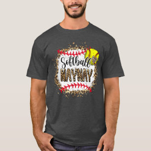 Camiseta Juego de Día de la Madre blanqueado del leopardo d