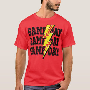 Camiseta Juego de día Softball, Softball Player Vintage Gif
