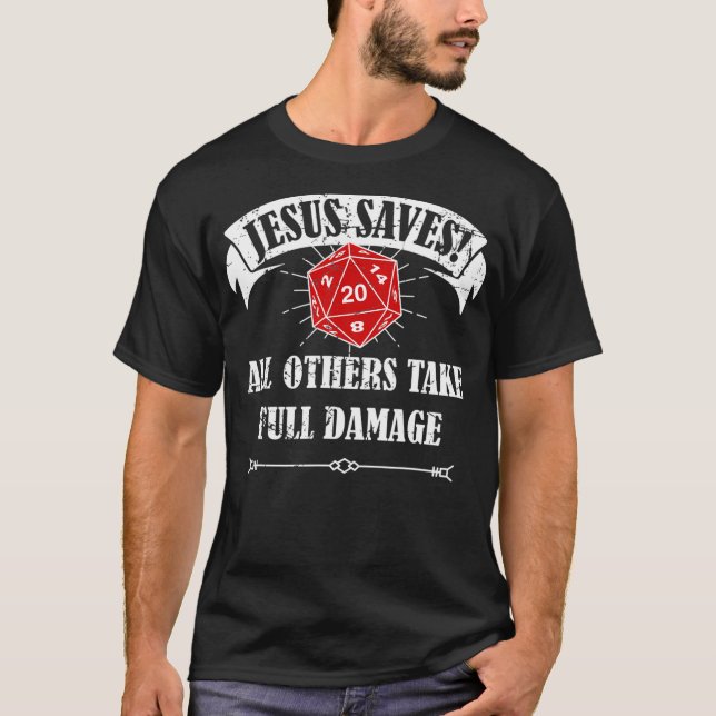 Camiseta Juego de Dungeon Dragones Aventura maestra Jesús A (Anverso)