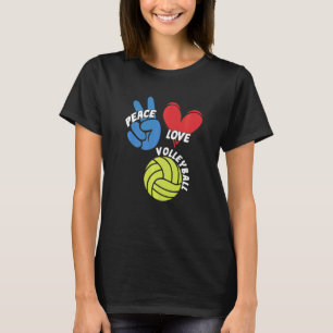 Camiseta Juego de equipo de jugador de vóleibol Peace Love