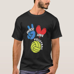 Camiseta Juego de equipo de jugador de vóleibol Peace Love