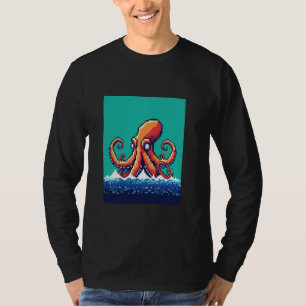 Camiseta Juego de estilo retro de 32 bits Pixel Art Kraken