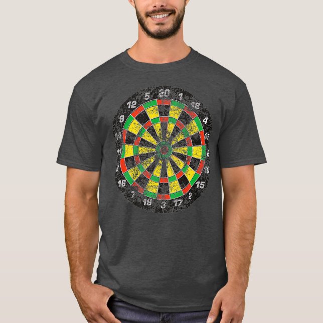 Camiseta Juego de flechas de tablero estilo dardos estilo 7 (Anverso)