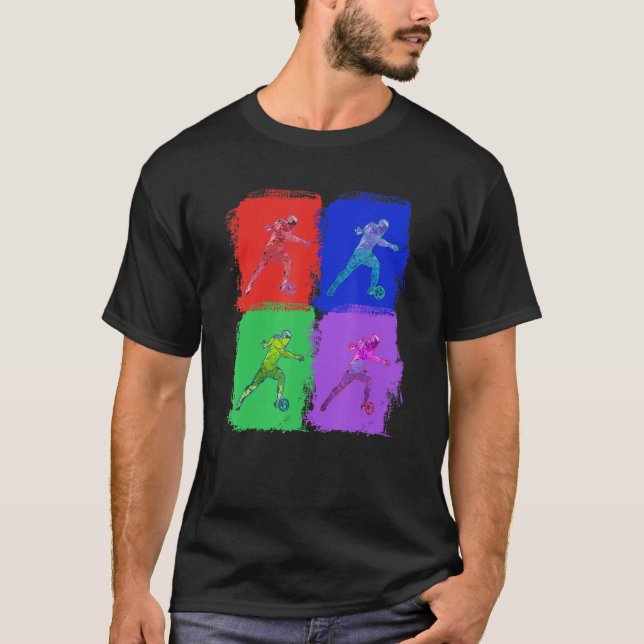 Camiseta Juego de fútbol arte pop colorido (Anverso)