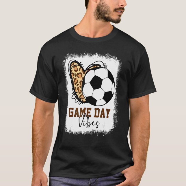 Camiseta Juego de fútbol Día Vibes Soccer Mamá Juego Día Te (Anverso)