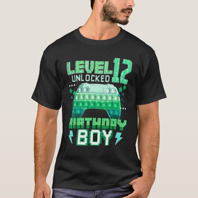 Camiseta Juego de Gamepad de cumpleaños desbloqueado Level  (Anverso)