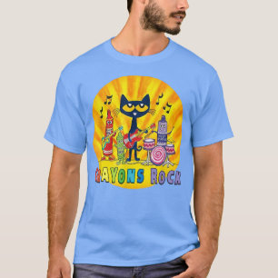 Camiseta Juego de Gato Guitarra Shirt Crayons Música Gracio
