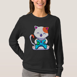 Camiseta Juego de gatos con consola de juegos
