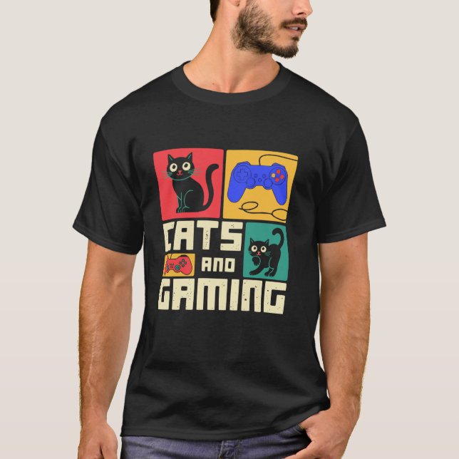 Camiseta Juego de gatos Kitty Meow Mascota de animales Jueg (Anverso)
