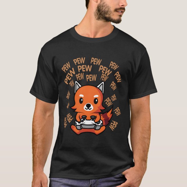 Camiseta Juego de Guay Lover Divertido Gaming Fox Animal Gi (Anverso)