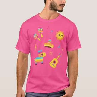 Camiseta Juego de guitarra Cute Maracas Sun Sombrero Pinata