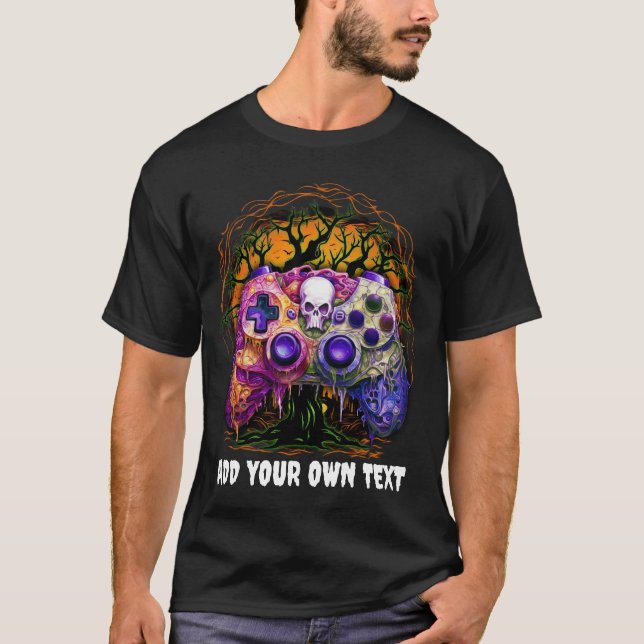 Camiseta Juego de Halloween, espeluznante controlador, asus (Anverso)