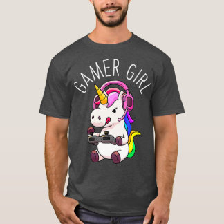 Camiseta Juego de juego de unicornio Chica de juegos de aza