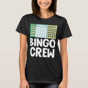 Camiseta Juego de la tarjeta de Bingo de la tripulación de