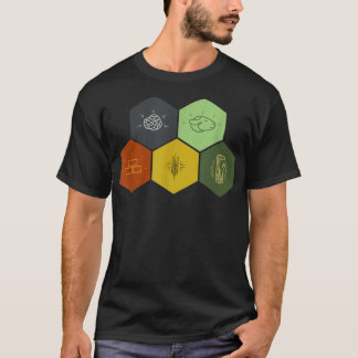 Camiseta Juego de ladrillo, madera, roca, trigo y    tabla 