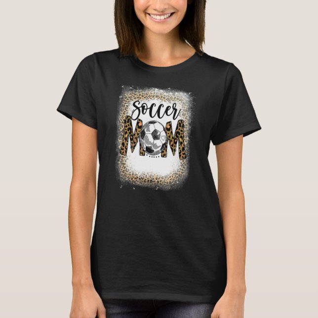 Camiseta Juego de Mamá de fútbol Leopard Pattern Bleached C (Anverso)
