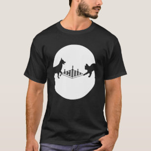 Camiseta Juego de mesa de ajedrez perro vs gato jugador de 