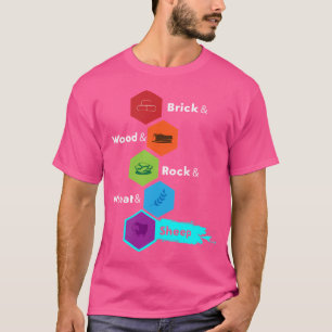 Camiseta Juego de Mesa Ladrillo Madera Roca Trigo Oveja