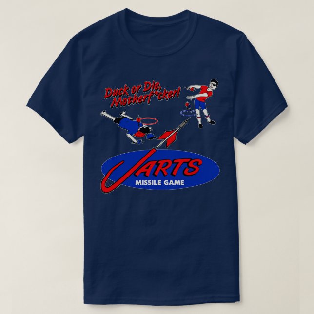 Camiseta Juego de misil Jarts de pato o muerto (Diseño del anverso)