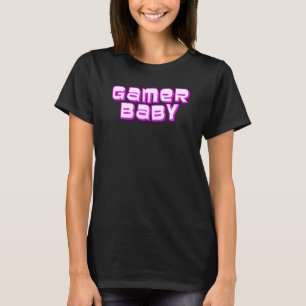 Camiseta Juego de moda bebé Lettering Girly Retro Gaming Te