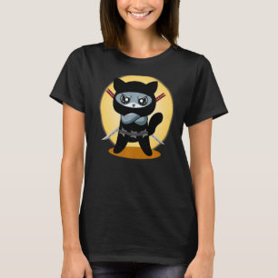 Camiseta Juego de Ninja Gato con Ninjato Katana juego malva