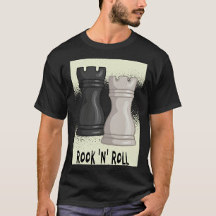 Camiseta Juego de palabras de ajedrez Rook and Roll con pie