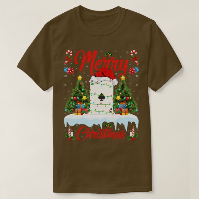 Camiseta Juego de póquer Enciende los Navidades de árbol de (Diseño del anverso)