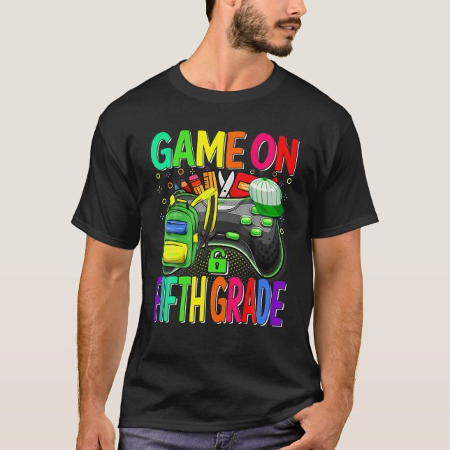 Camiseta Juego De Quinto Grado De Vuelta A La Escuela De Qu (Anverso)