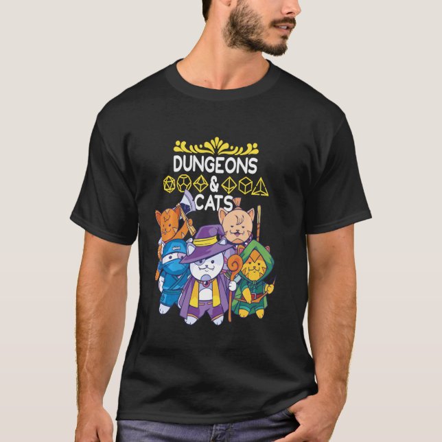 Camiseta Juego De Roleplay De Dungeons And Cats Rpg D20 Fan (Anverso)