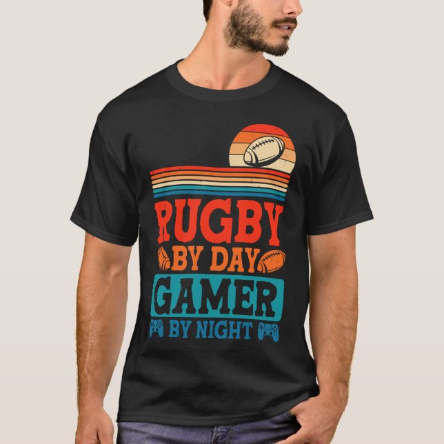 Camiseta Juego De Rugby By Day Gamer Por Juego De Videojueg (Anverso)