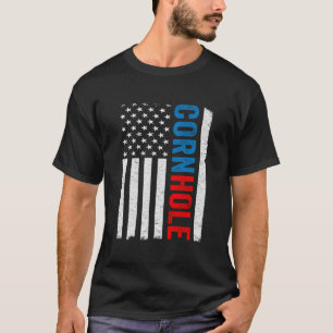 Camiseta Juego de Saco de Frijoles Cornhole Bandera de EE.