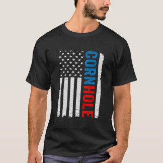 Camiseta Juego de Saco de Frijoles Cornhole Bandera de EE.