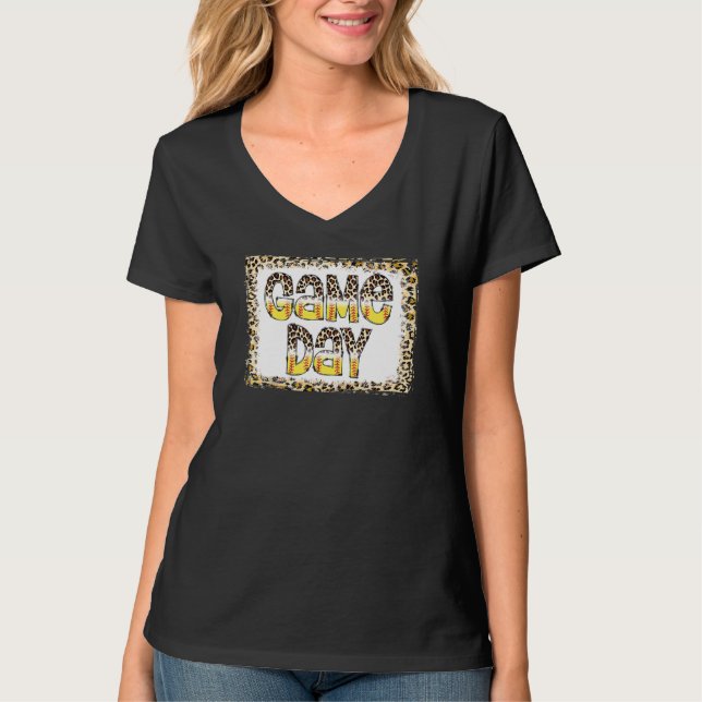 Camiseta Juego de Softball Bleached Leopard Día Vibes Softb (Anverso)