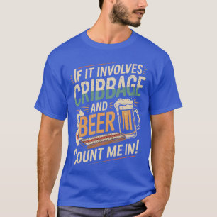 Camiseta Juego De Tablero De Cartas De Cribbage Y Cerveza S
