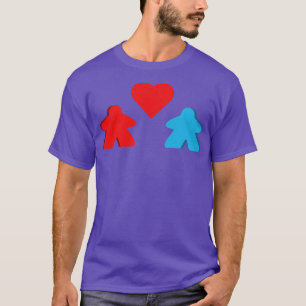 Camiseta Juego De Tablero De Pareja De Meeple Rojo Y Azul S