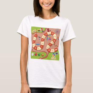 Camiseta Juego de Tablero de Pista de Carreras Colorido par