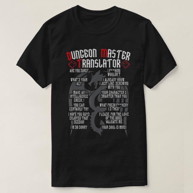Camiseta Juego de tablero de tablero de traductor de DM Jue (Diseño del anverso)