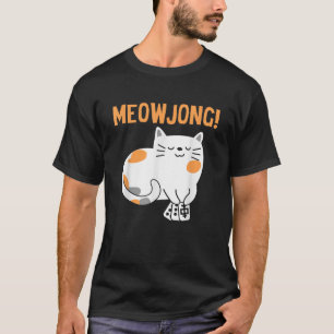 Camiseta Juego de tablero para jugadores Mahjong Cat Mah Jo